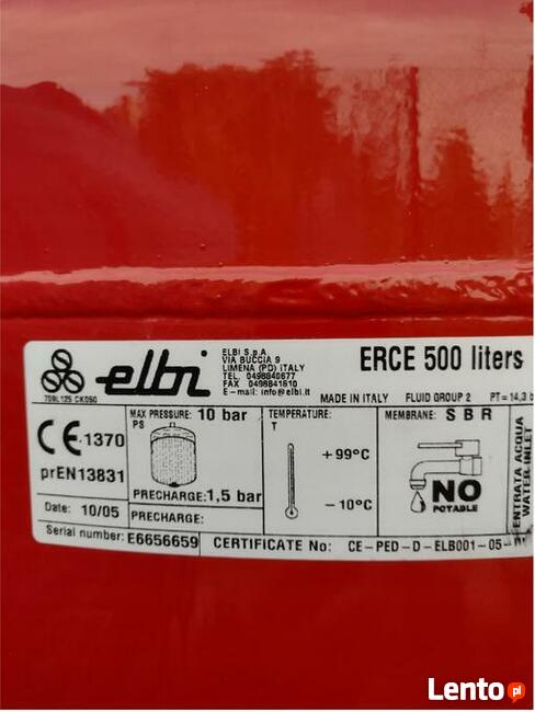 Naczynie przeponowe ERCE 500L