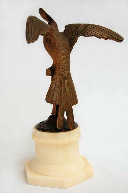 Papuga, ptak, rzeźba, mosiądz, marmur, Francja, vintage