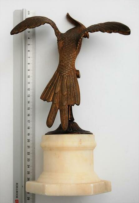 Papuga, ptak, rzeźba, mosiądz, marmur, Francja, vintage