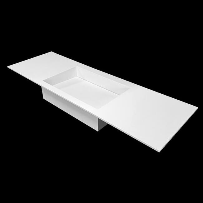 Umywalka szczelinowa do łazienki, zintegrowana z blatem