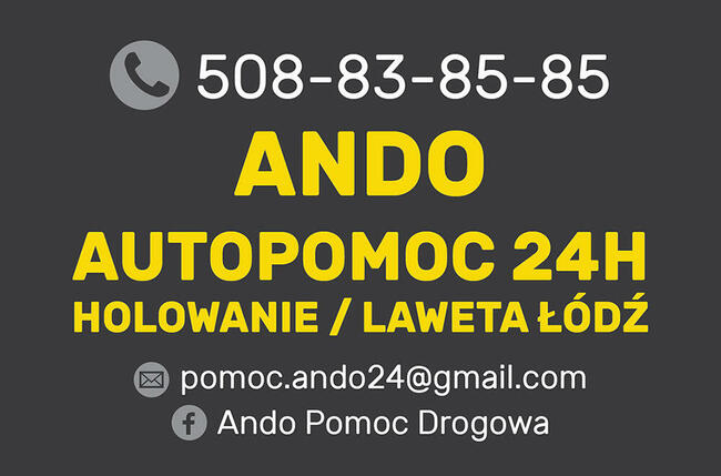 Pomoc Drogowa 24/7 Holowanie Laweta Łódź A1 S8
