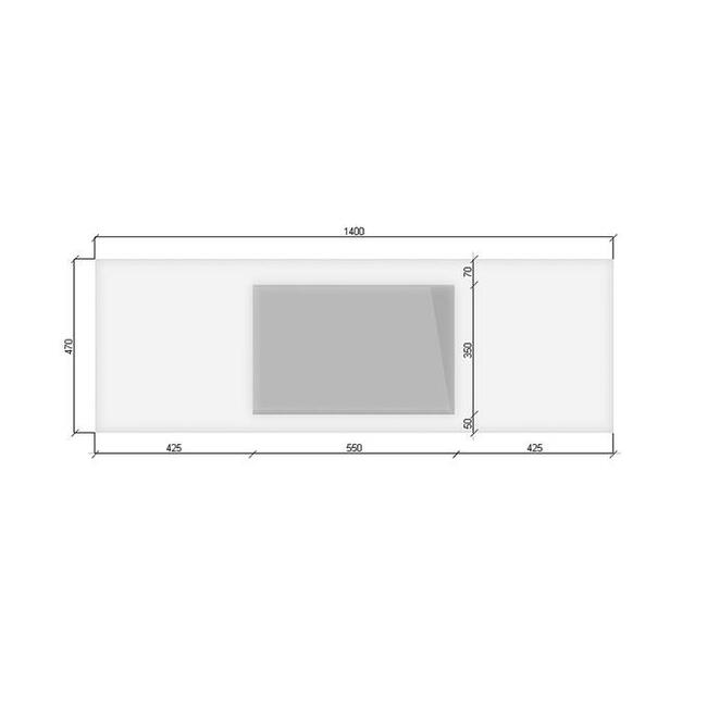 Umywalka szczelinowa do łazienki, zintegrowana z blatem