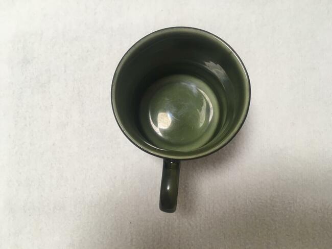 PRL filiżanka zielona Tułowice porcelit