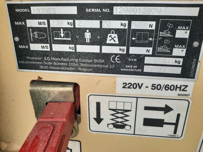 2007 JLG1930ES podest roboczy nowe Akumulatory 20 tys NETTO