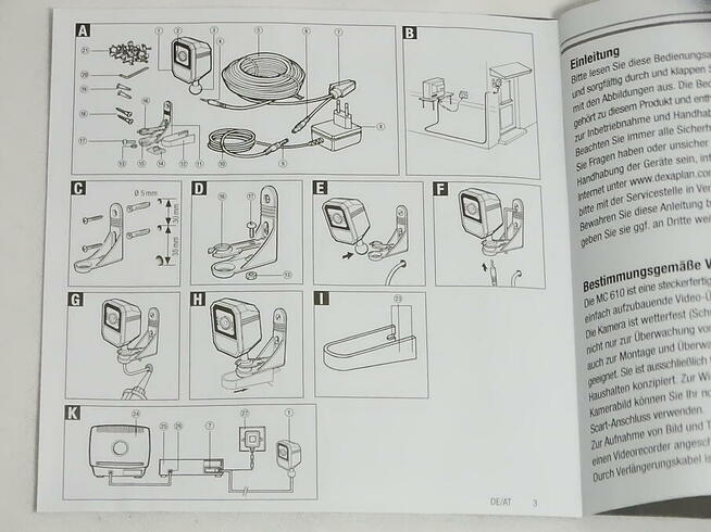 Kamera do monitoringu czarno/biała do bezpośredniego podłącz