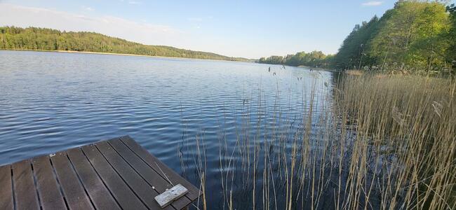 Działka nad jeziorem | z długą własną linią brzegową