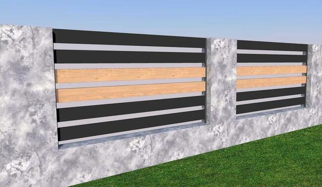 Przęsło ogrodzeniowe panelowe deski stalowe lamele profil