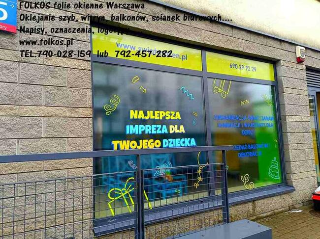 Oklejamy szklane drzwi, oklejamy okna, witryny, balkony Wawa
