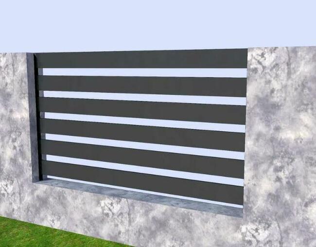 Metalowe przęsło ogrodzeniowe nowoczesne stalowe belki