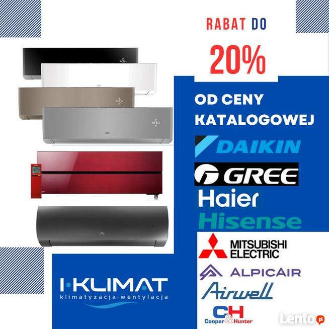 Klimatyzatory HAIER, C&H, AUX, GREE, LG Do ogrzewania