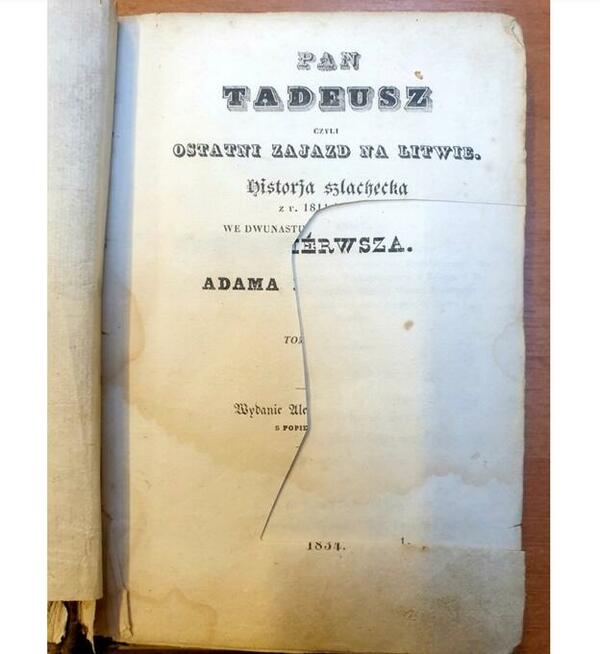 Adam Mickiewicz Pan Tadeusz 1834