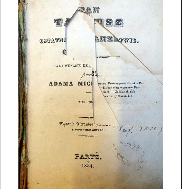 Adam Mickiewicz Pan Tadeusz 1834
