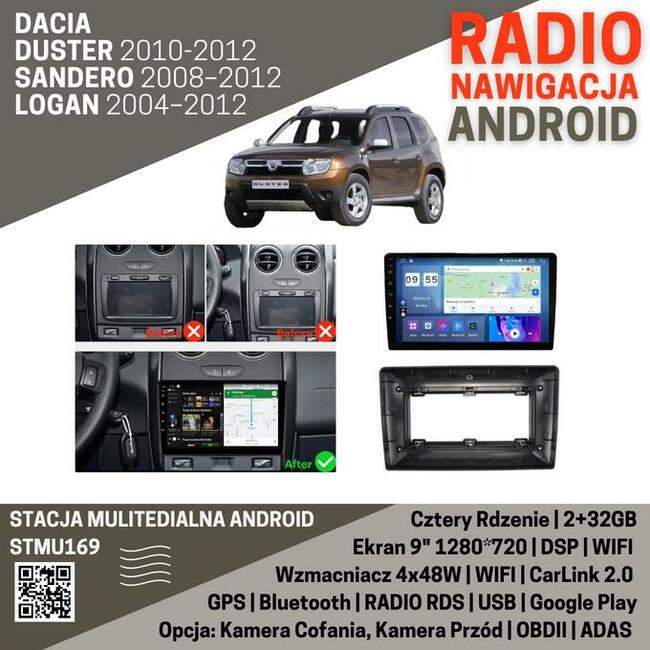 RADIO DACIA LOGAN 2004-2012 9 QUAD CORE 2+32GB