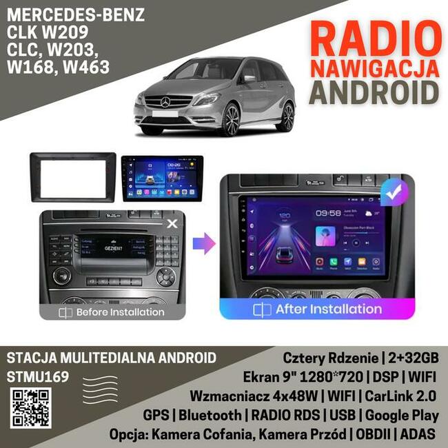 RADIO MERCEDES-BENZ CLK W209 9 QUAD CORE 2+32GB