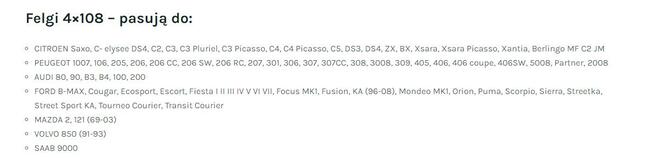 Felgi stalowe 5 1/2JX14H2 4x108 ET45