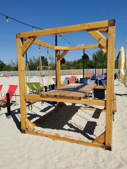 Huśtawka ogodowa duża plażowa do knajpy restauracji