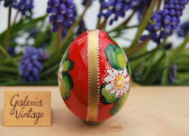 Drewniana pisanka rosyjska, Rosja, kwiaty, rękodzieło