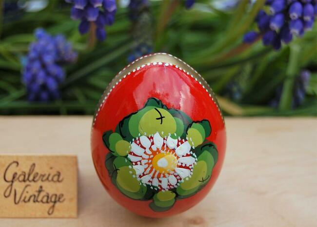 Drewniana pisanka rosyjska, Rosja, kwiaty, rękodzieło