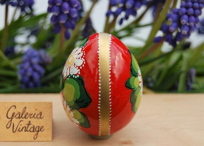 Drewniana pisanka rosyjska, Rosja, kwiaty, rękodzieło