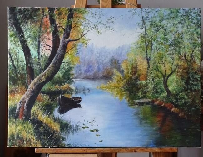 pejzaż z łódką -Pawelczyk Piotr