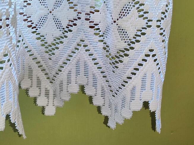 Firanka biała krótka marszczona 160 X 300 stan BDB-NOWA CENA