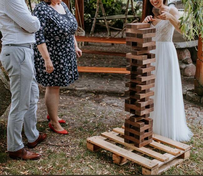 Jenga XXL dart wypożyczenie wesele atrakcje plener impreza