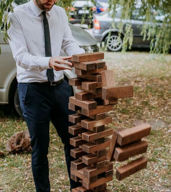 Jenga XXL dart wypożyczenie wesele atrakcje plener impreza