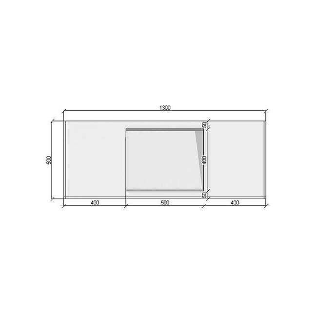 Umywalka łazienkowa z tylnym odpływem szczelinowym 130x50x10