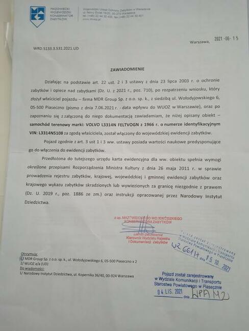 Sprzedam zabytkowe VOLVO Laplander L3314N FELTVOGN z 1966 ro