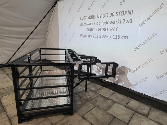 Kosz roboczy skrętny 90 stopni mocowanie 2w1 EURO+ EUROTRAC