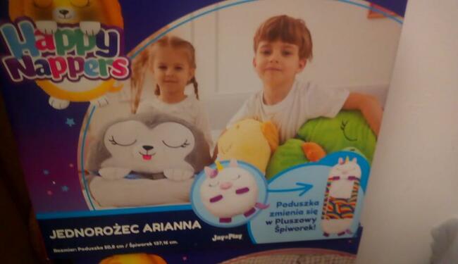 ŚPIWÓR DZIECIĘCY PODUSZKA 2W1 HAPPY NAPPERS TĘCZA