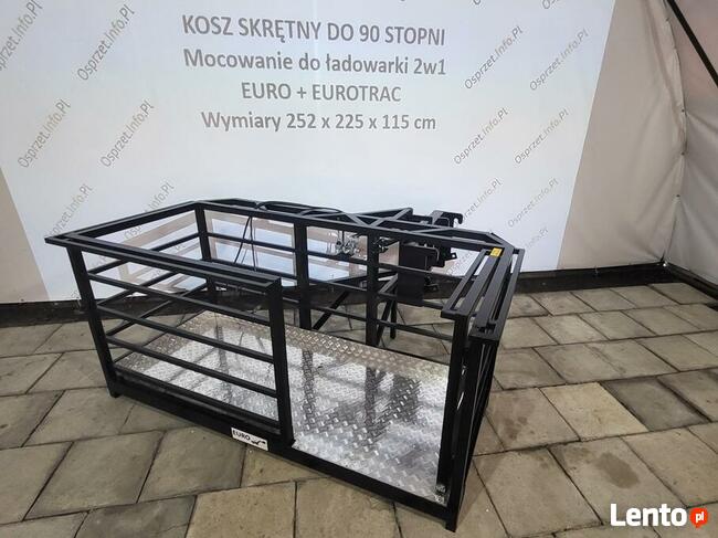 Kosz roboczy skrętny 90 stopni mocowanie 2w1 EURO+ EUROTRAC