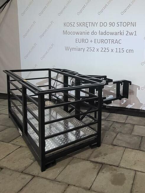 Kosz roboczy skrętny 90 stopni mocowanie 2w1 EURO+ EUROTRAC