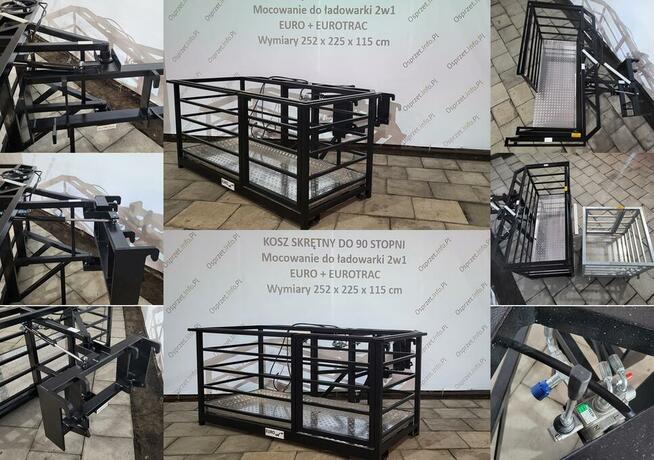 Kosz roboczy skrętny 90 stopni mocowanie 2w1 EURO+ EUROTRAC