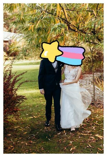 Suknia ślubna rozmiar S/M + welon, etola i koło w zestawie