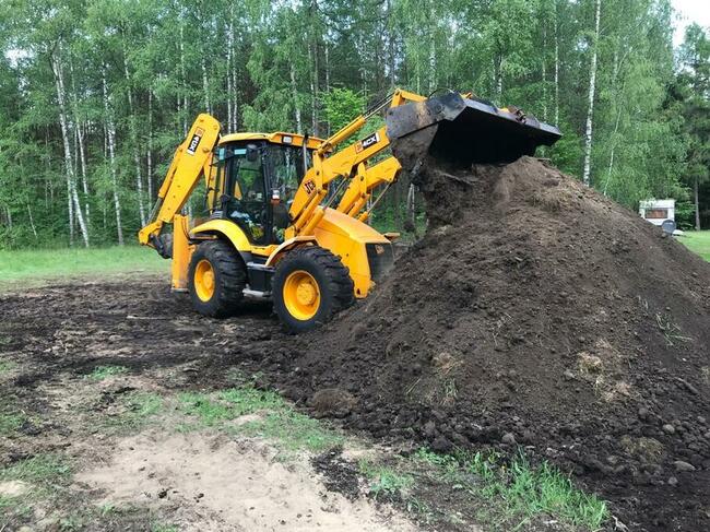 USŁUGI koparko-ładowarką kompletne prace i koparką linową