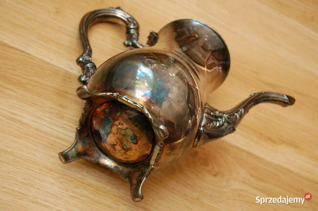 Stary dzbanek i mlecznik, platerowany srebrem, Oneida USA.