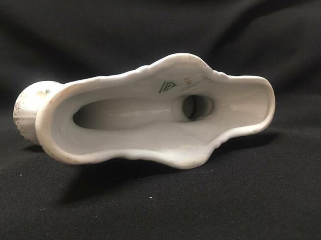 PRL świecznik Chodzież biało złoty