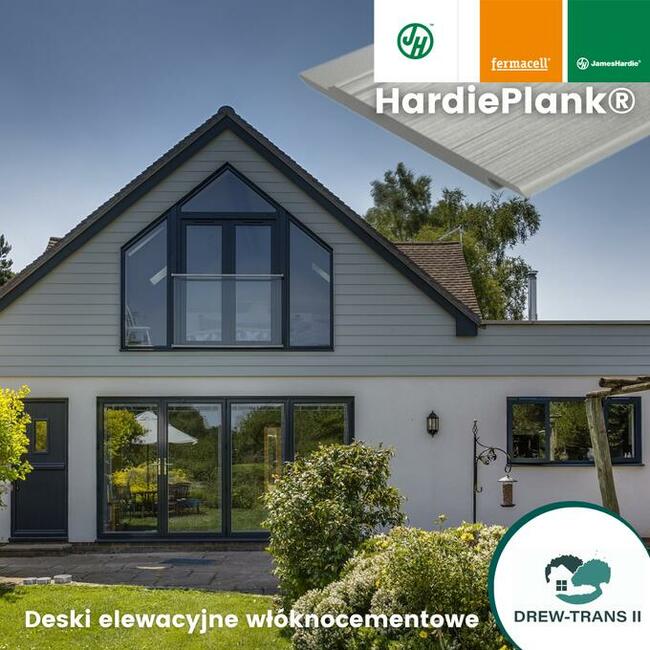 Antracytowe deski elewacyjne włóknocementowe HardiePlank
