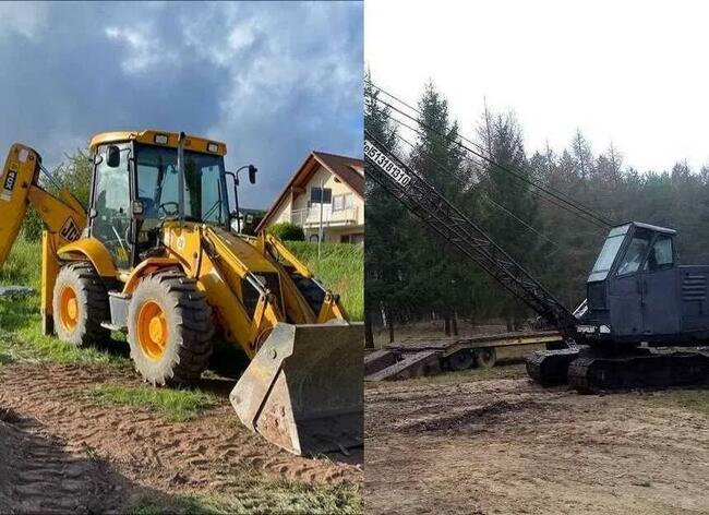 USŁUGI koparko-ładowarką kompletne prace i koparką linową
