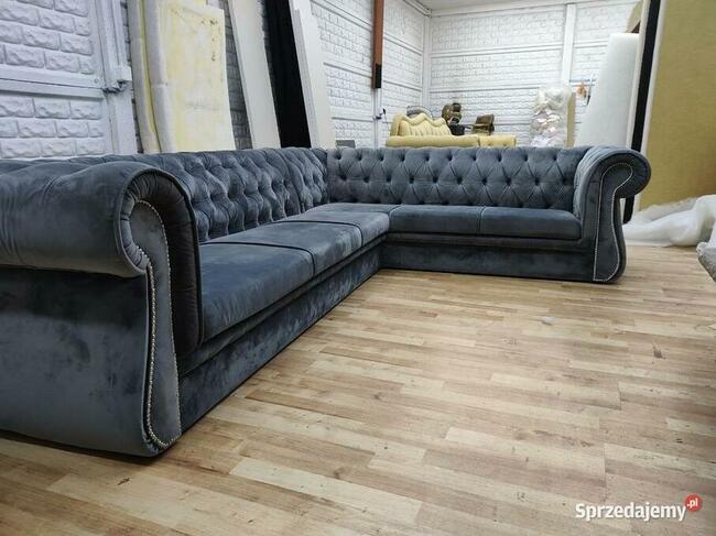 Narożnik glamour 220x300 chesterfield głeboki pik