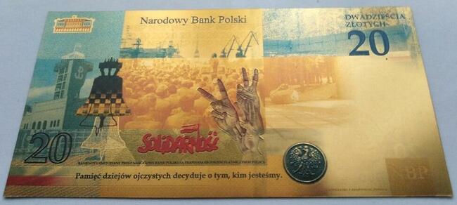 NOWY Złoty Banknot 20 zł LECH KACZYŃSKI ZŁOTO CERTYFIKAT Au
