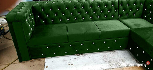 Narożnik glamour 220x300 chesterfield głeboki pik