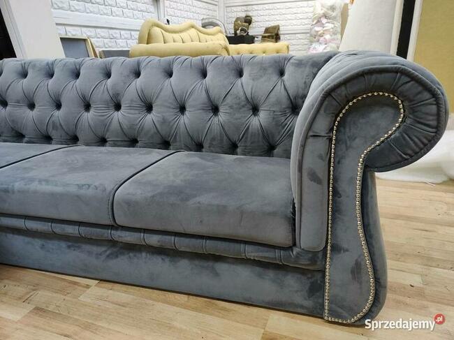 Narożnik glamour 220x300 chesterfield głeboki pik