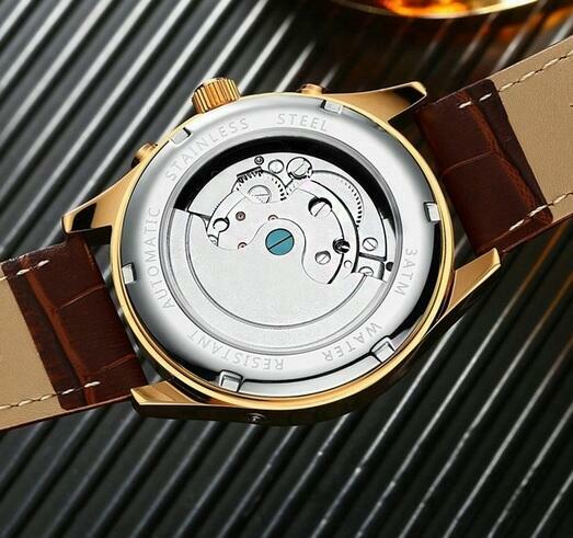 Nowy Zegarek Męski Mechaniczny Automatyczny Wodoodporny Data