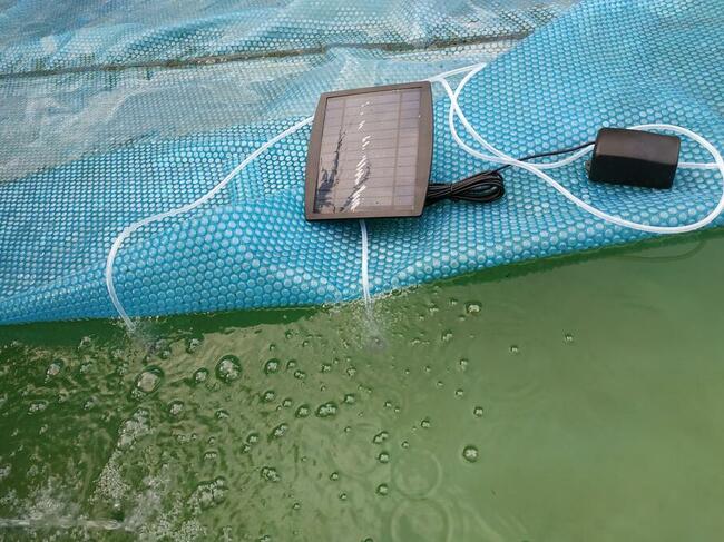 Napowietrzacz solarny.Pompa Tlenu.Akumulator.Staw.Oczko wody