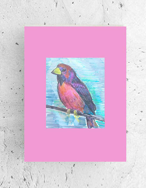 ptaszek obrazek na ścianę, plakat z ptaszkiem 30x40