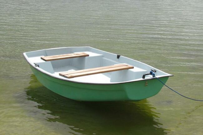 Łódka łódź wędkarska płaskodenna wiosłowa motorowa nowa.