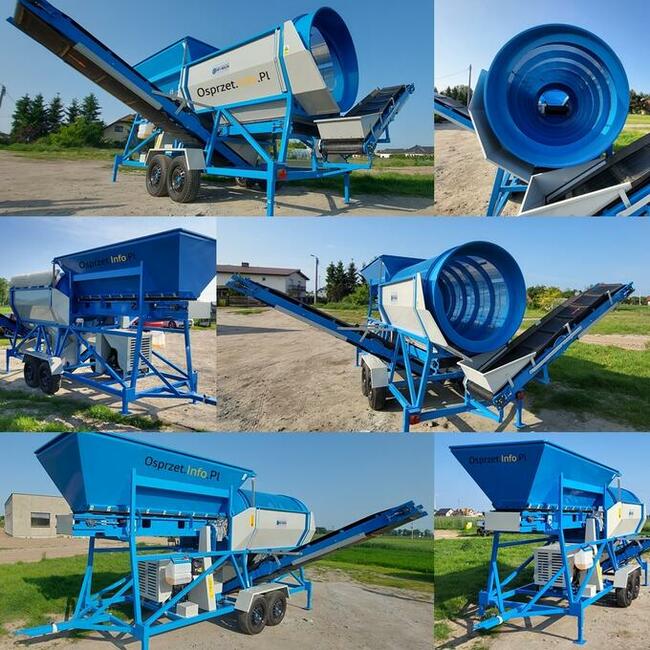 Mobilny przesiewacz do ziemi, bębnowy – napęd spalinowy - si