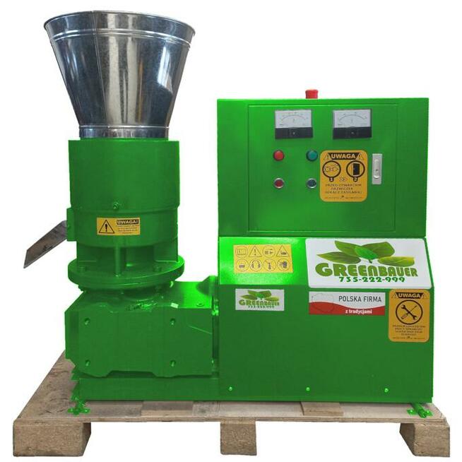 Peleciarka 15 kW 3-rolkowa niskoobrotowa Greenbauer